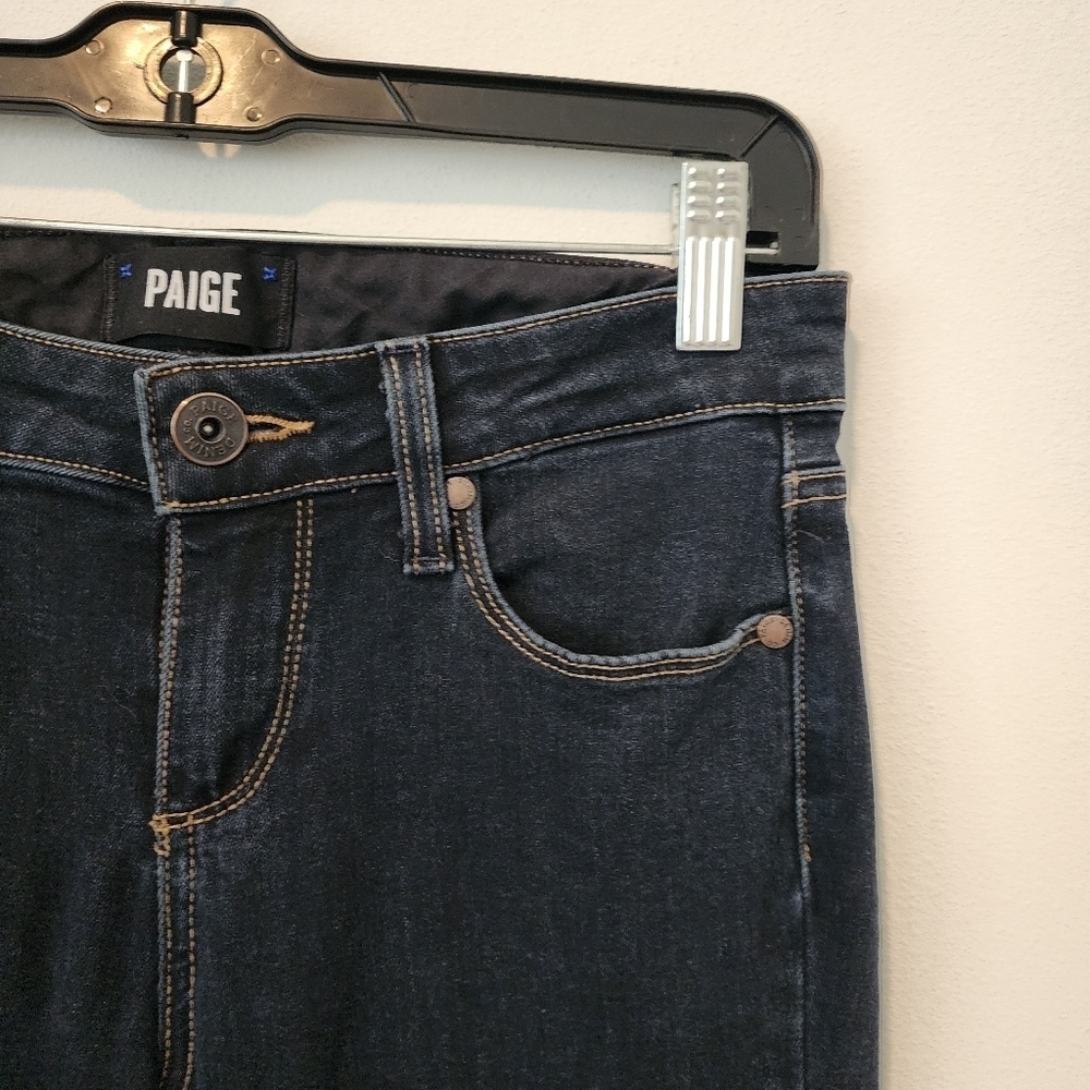 Paige Lou Lou Flare Jeans In Bradford Blue Size 26 Petite - Picture 7 of 16